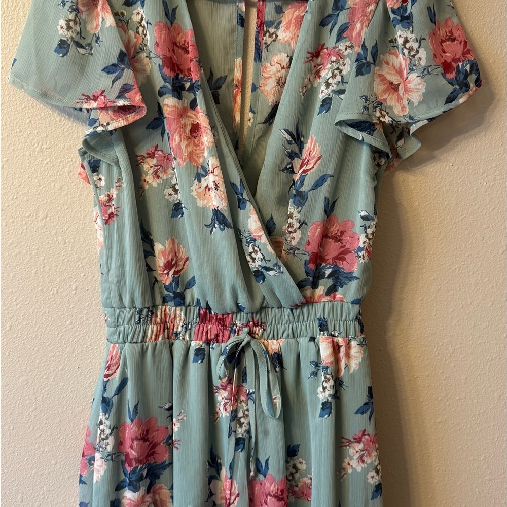 Trixxi Floral Print Dress with Tie Waist